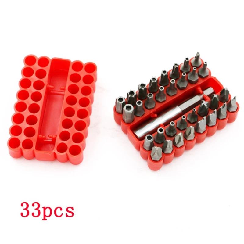 33pc Security Bit Set Tamper Proof Torx Hex Star Spanner Tri Wing Screwdriver Magnetic Bit Holder Professional Hand Tools
