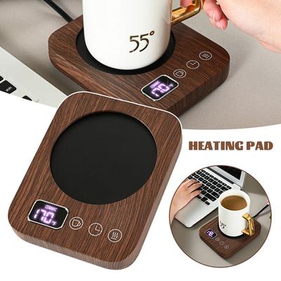 Coffee Warmer With Non-Slip Base Wood Grain Cup Warmer For Winter