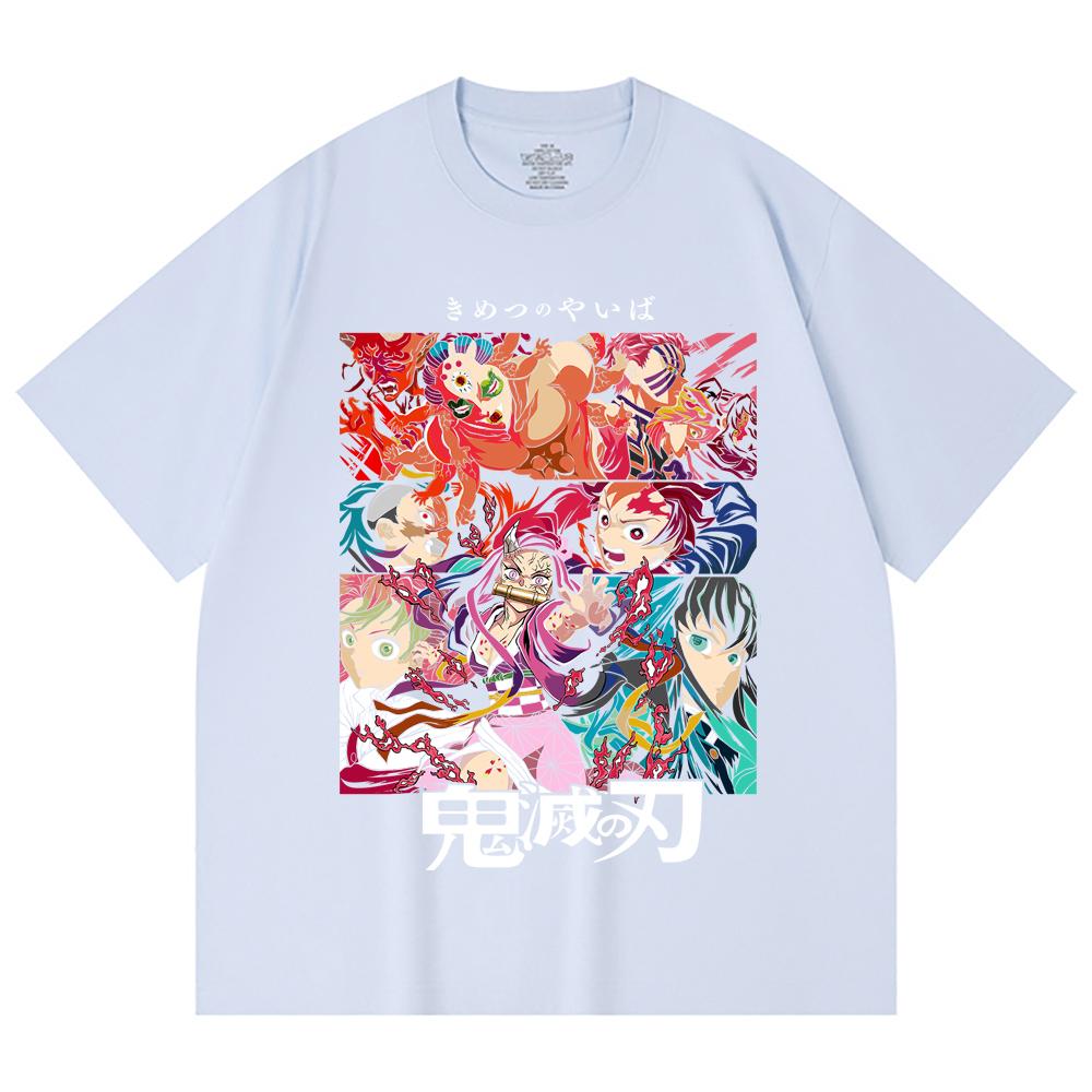 230 Gsm 100% Cotton Demon Slayer V26 Print Unisex Heavy Cotton T Shirt