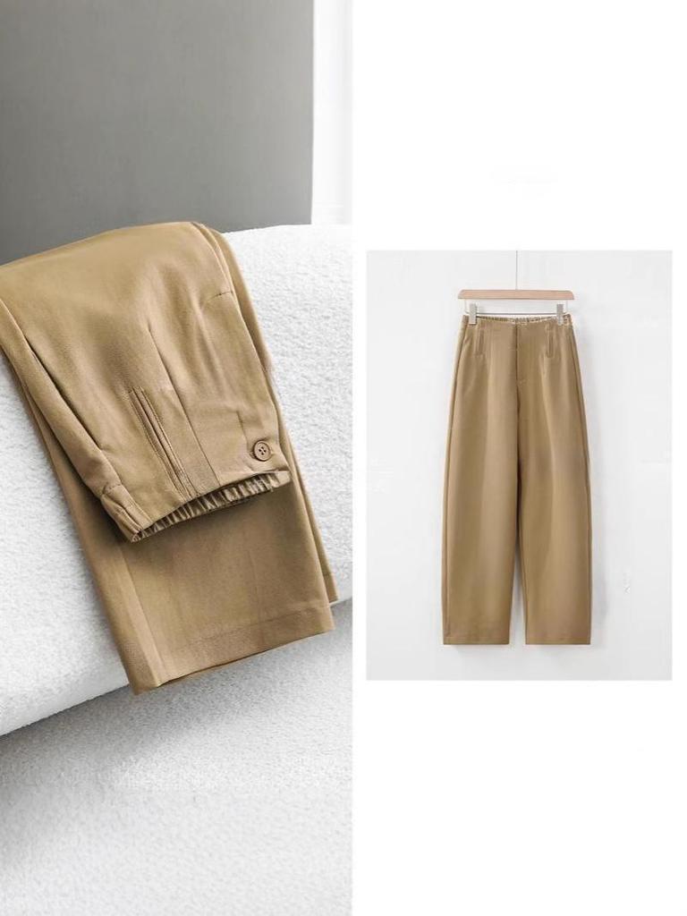 High-End Autumn Designer Wrinkle-Resistant High-Waisted Slimming Narrow Straight-Leg Pants