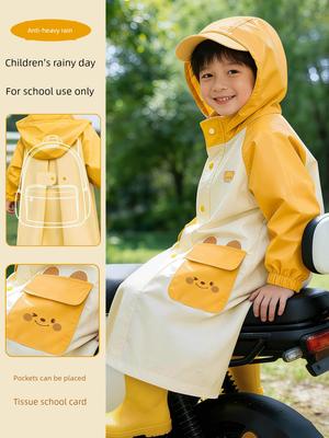 Children's Raincoat 2026 New Model, Long Rain Poncho for Kindergarten Students, Lightweight for Boys and Girls