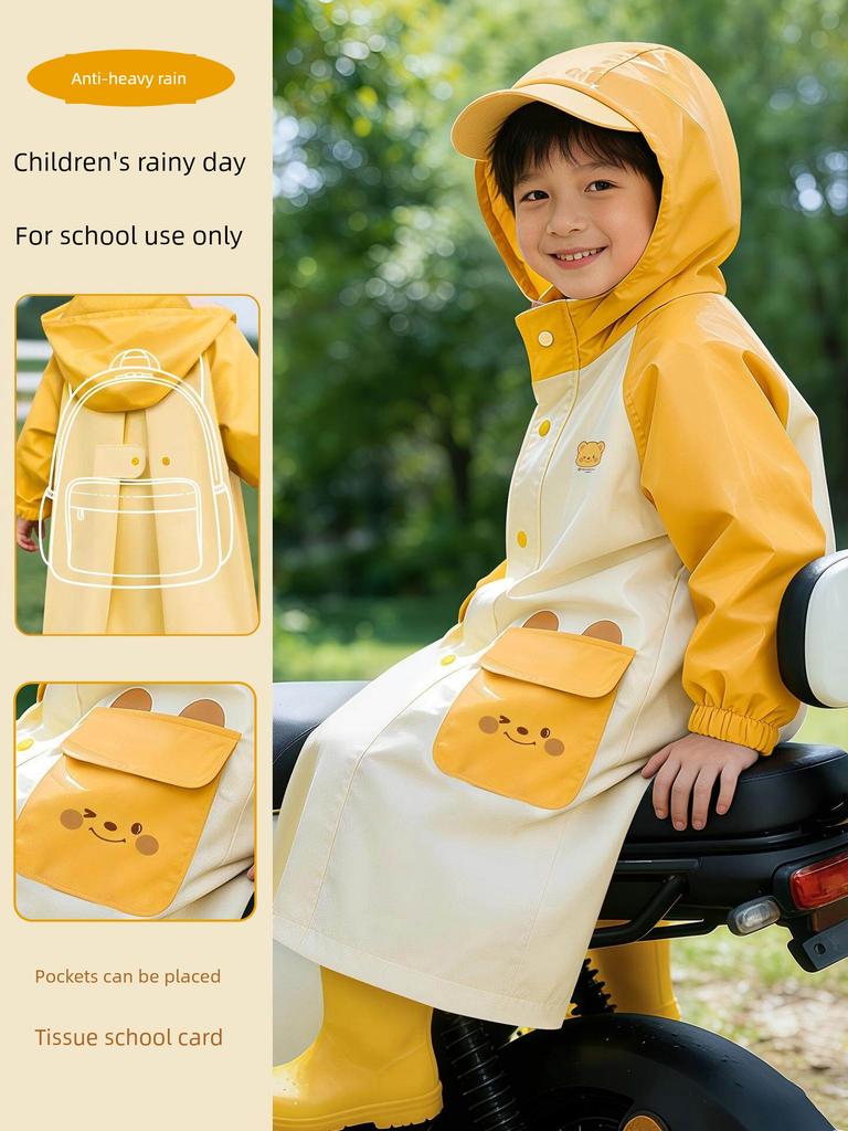 Children's Raincoat 2026 New Model, Long Rain Poncho for Kindergarten Students, Lightweight for Boys and Girls