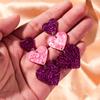 New Valentine's Day Acrylic Earring for Women Girls Glitter Colorful Love Heart Splicing Drop Earrings Sweet Jewelry Gifts