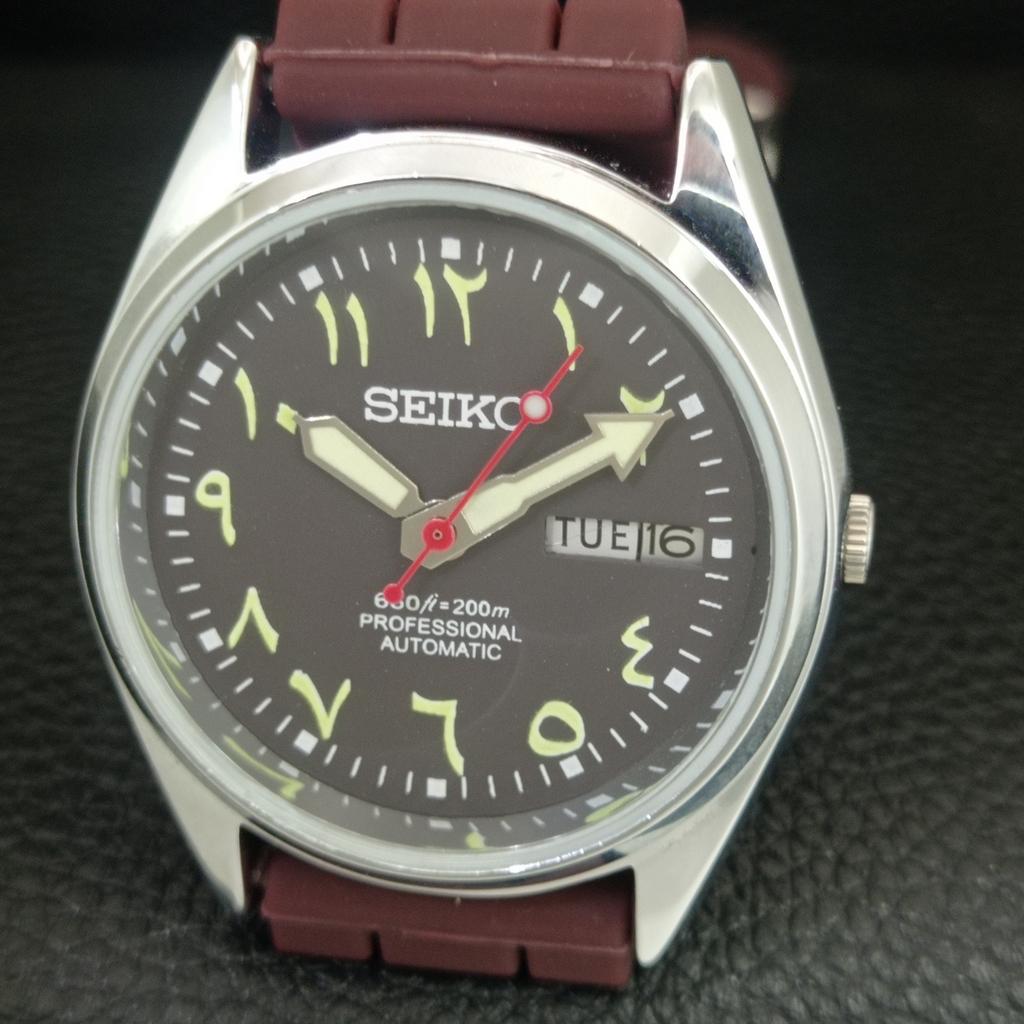 AUTOMATIC VINTAGE REFURBISHED SEIKO 6309A JAPAN MENS BROWN DIAL WATCH a442758-1