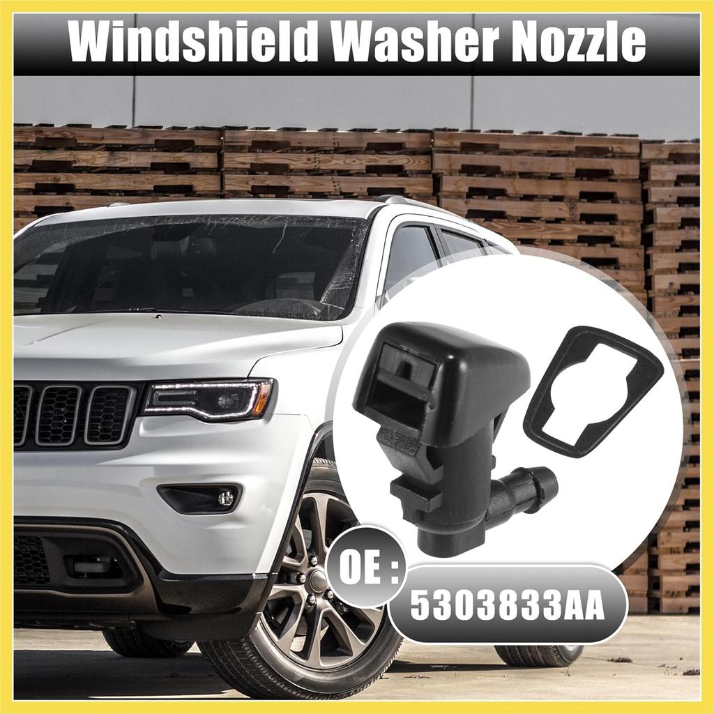 Front Windshield Washer Nozzles Wiper Spray for Jeep Compass 2007-2010 Replaces 5303833AA 2pcs Benefit