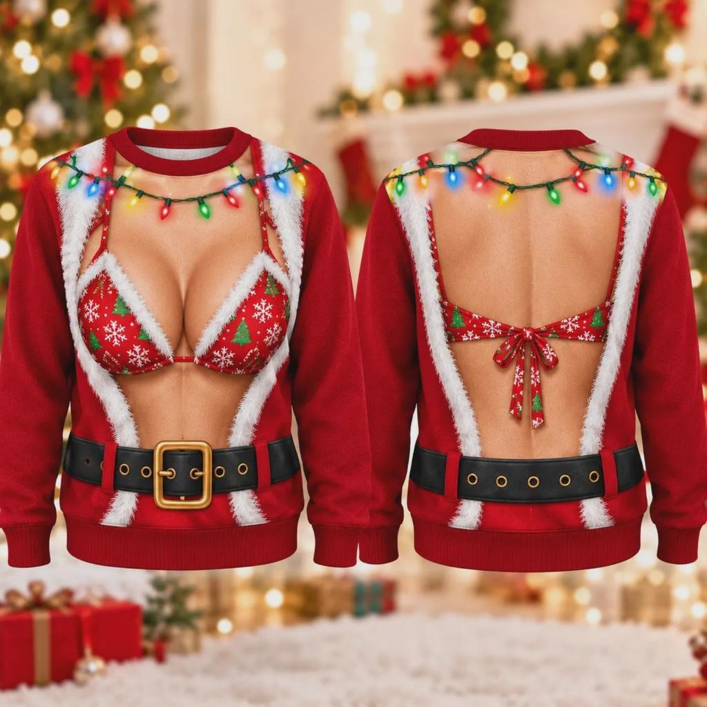 Men's, Long Sleeve Printed Holiday Top