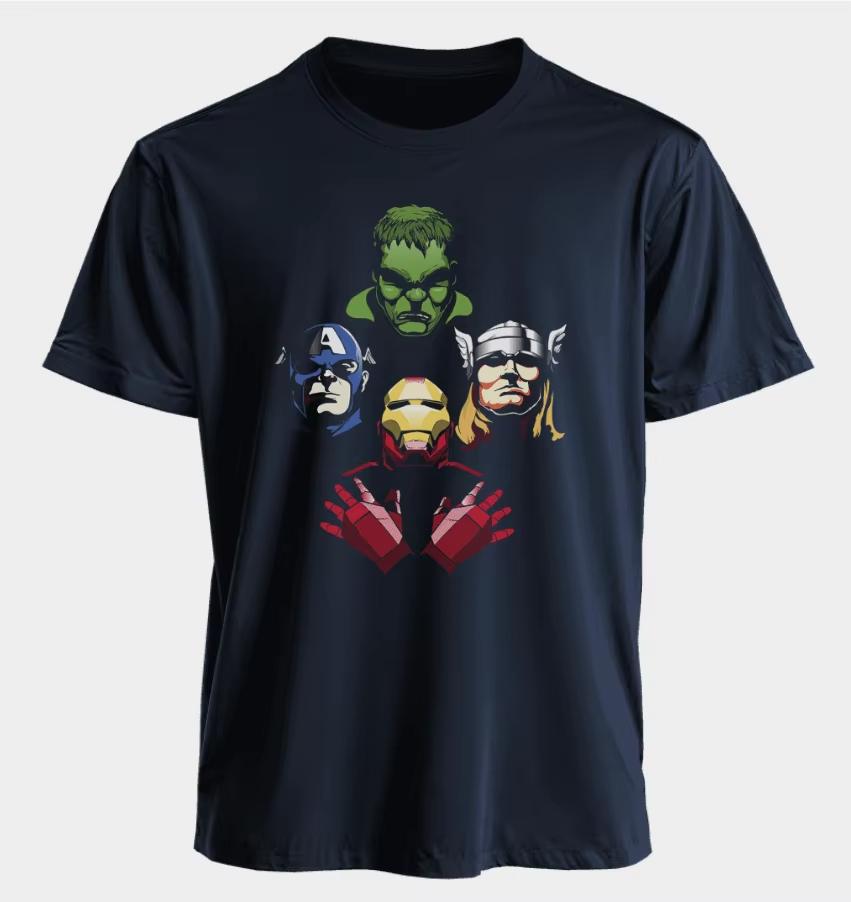 Marvel The Avengers Mens and Womens Tshirts Iron ManCaptain America Thor Hulk Summer America Spring and Autumn Short Sleeves