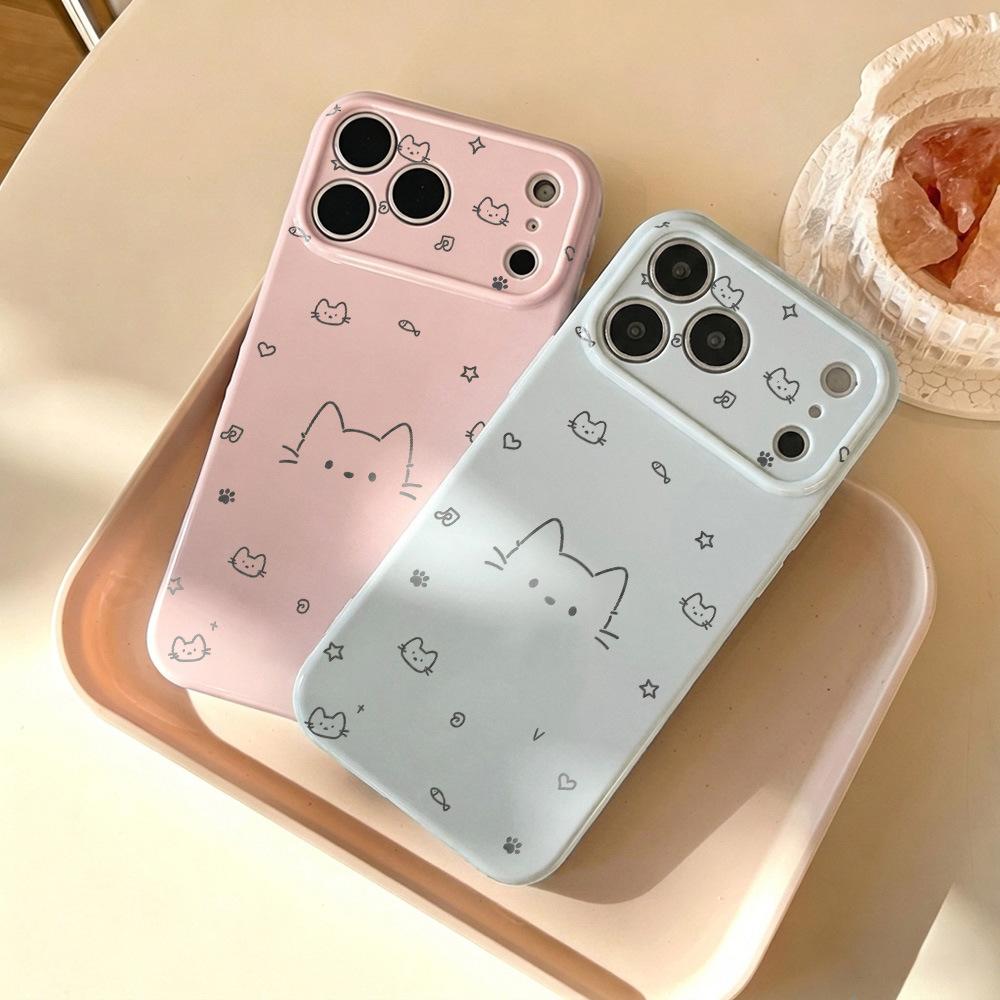 Applicable to Apple 17PROMAX graffiti lines cat knot mobile phone case Apple 16/15 cute 14/13 soft case