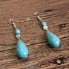 Vintage Ethnic Turquoise Earrings Water Drop Pendant
