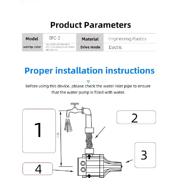 Automatic Pump Controller with Pressure Gauge Adjustable Pressure Full Auto On-Off Stable Performance for Water Pump System