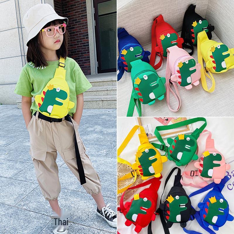 Sac à bandoulière pour enfants dinosaure de dessin animé - Sac d'école mignon à une épaule pour tout-petit