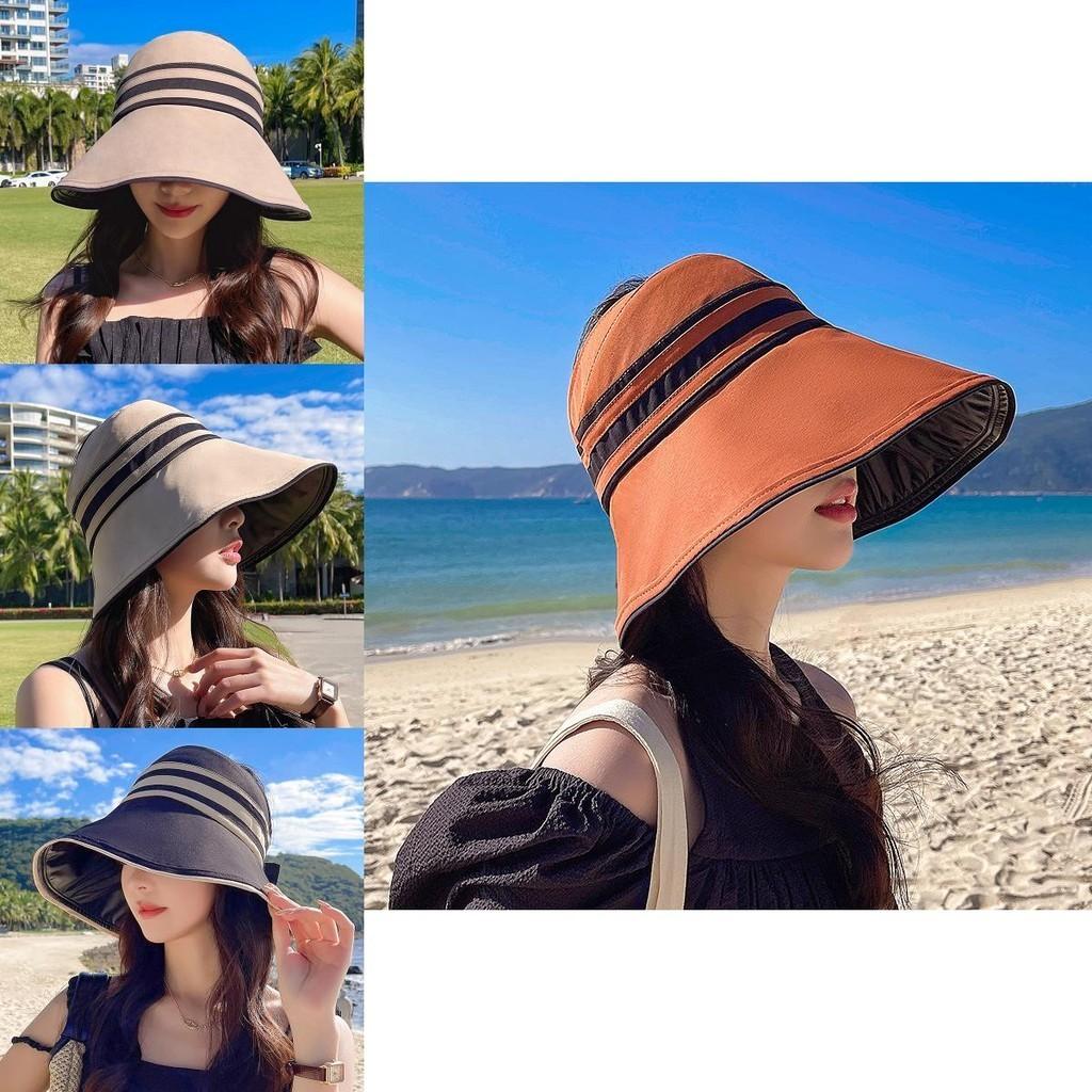 Women's Sun Protection Fisherman Hat Lady Uv Protection Summer Leisure Face Covering Sunshade Black Straw Hat Hollow Top Sun Hat
