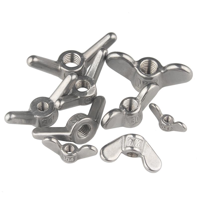 M4 M5 M6 M8 M10 M12 M14 M16 M18-M24 304 Stainless Steel Special-shaped Hand Screw Nut Claw Nut Big Ear Butterfly Nuts Wing Nuts