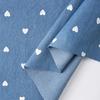 1,5M x 1M Niedrige Elastizität Denim Gewaschene Baumwolle Schleifenmuster Denimstoff zum Nähen von Kleidern Taschen Hosen Handgemacht DIY Bekleidungsstoffe