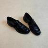 Soft Leather Version~ Versatile Commuting Retro Light Mouth Round Head Thick Heel Loafers Casual One-pedal Small Leather Shoes Women's Single Shoes