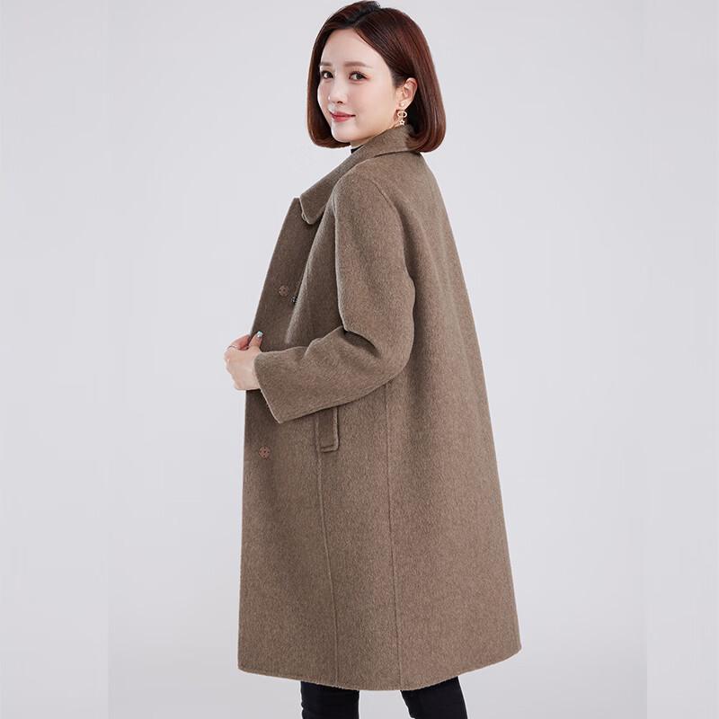 Fengmao Women's Double-Sided 100% Wool Mid-Length Coat