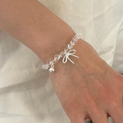 Demion Drop Ribbon Pendant Crystal Clear Cubic Bracelet