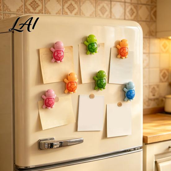 Kitchen Fridge Magnet 5Pcs Mini Resin Turtle Refrigerator Magnet Colorful Tortoise 3D Home Office Locker Decorative Accessories Animal Magnets
