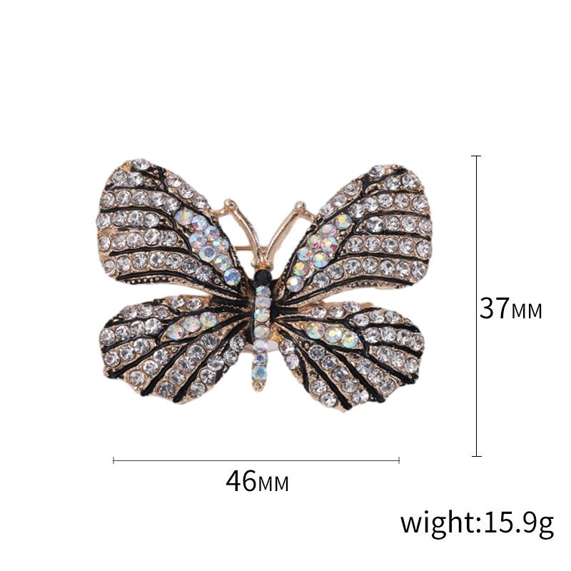 Rhinestone Butterfly Brooches for Women Unisex Enamel Insect Pins Banquet Party Backpack Gifts Jewelry Accessories