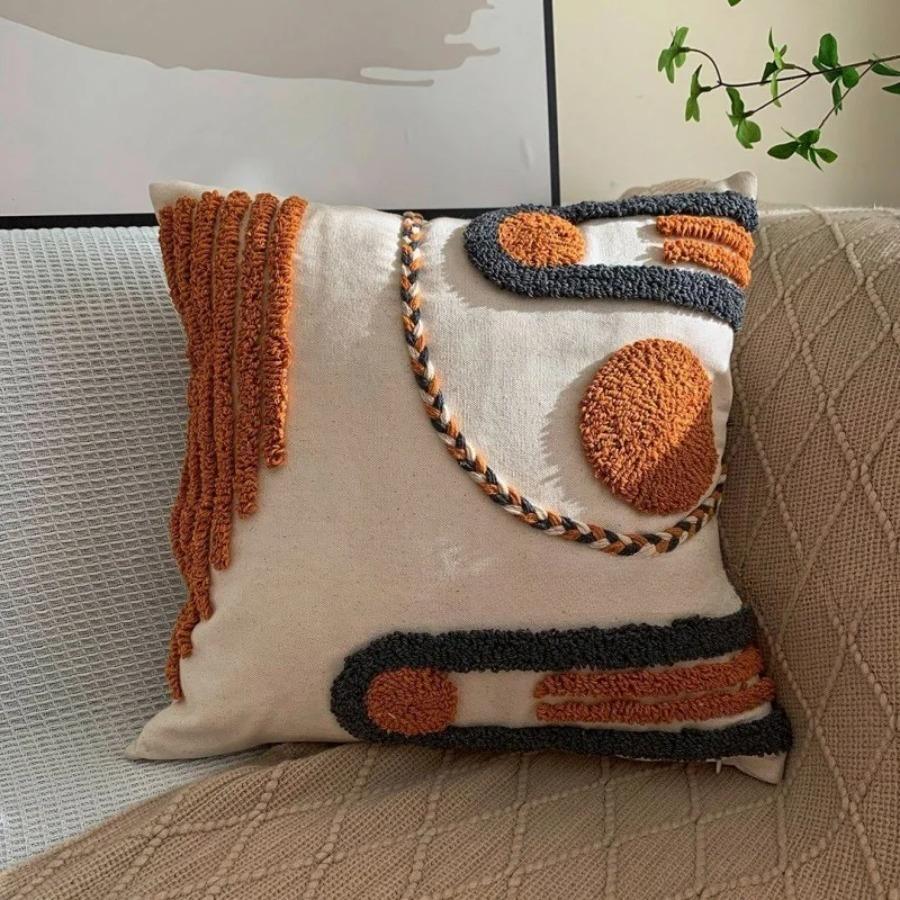 Bohemian Pillow Cushion Cover Geometry Embroidered Tassel EmbroideryLong Pillowcase Living Room Sofa Home Decor Customized