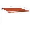 VidaXL Auvent manuel rétractable avec LED 4,5x3 m Orange et marron 3069965