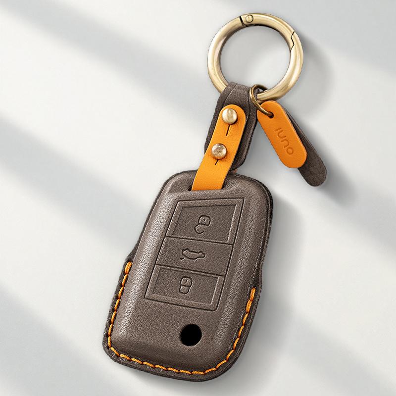 Genuine Leather Protector for Volkswagen VW Polo Golf 7 MK7 Tiguan Passat Key Case Cover Fob