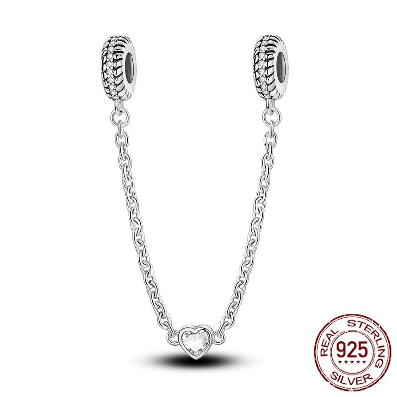 Copper Stars Moon Sun Clover Safety Chains Pendant Charms Beads Fit Original Bracelets Diy Jewelry Gift For Women