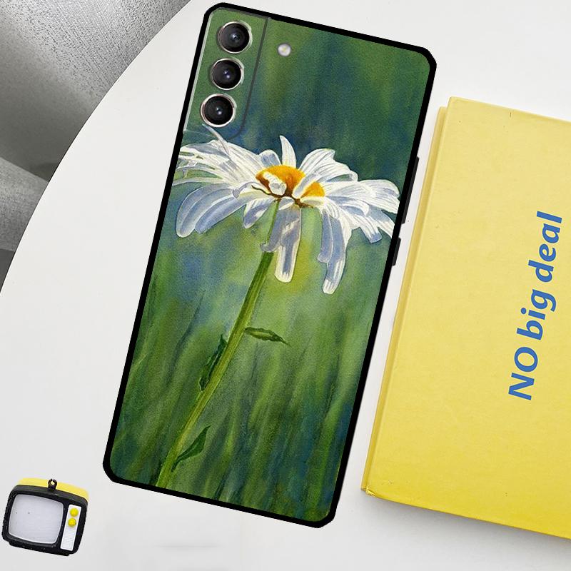 

Daisy Watercolor Phone Case For Samsung Galaxy S25 S26 Ultra S20 S21 S22 S23 Plus S24 Ultra S10 S25 FE Cover Galaxy S24