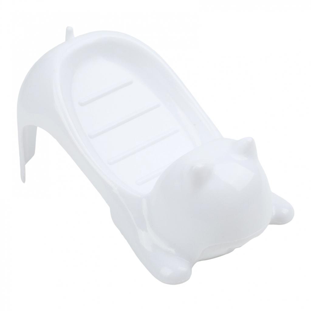 ABS Material Cat Soap Dish Self-Draining Soap Holder Built-in Drainage Hole