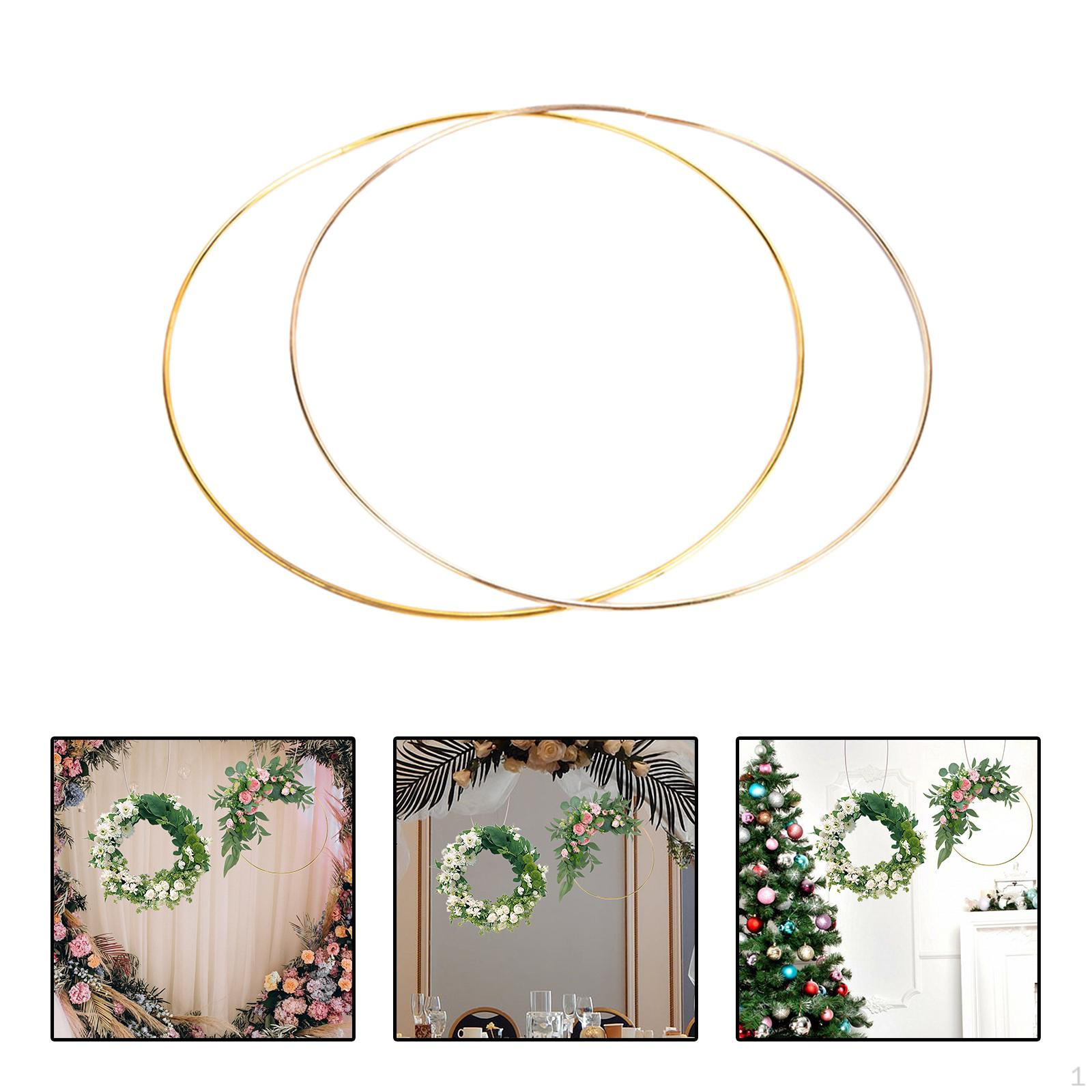 

2 упаковки больших металлических цветочных обручей, венок из макраме, золотые кольца для изготовления свадебного декора и