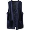 Men's Retro Cotton-Linen Sleeveless Vest