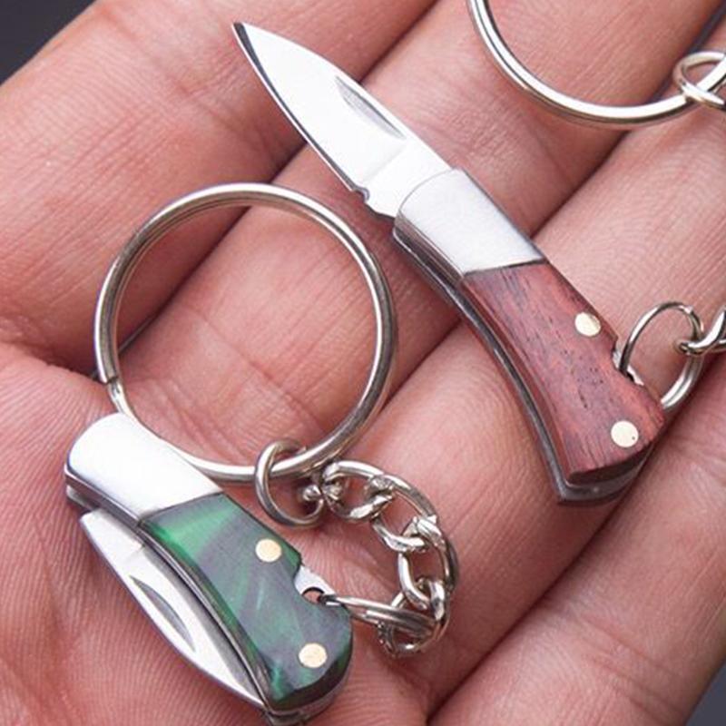 Mini Knife Keychain Survival Stainless Steel Multifunctional Folding Practical High-hardness Portable Tool Accessories