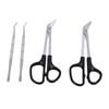 Long Handle Toenail Scissors Stainless Steel Bandage Scissors with Nail Lifters for Salon Home Use