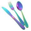 24Pcs Black Tableware Set Stainless Steel Dinner Set Knife Fork Spoon Dinnerware Set Gold Flatware Rainbow Cutlery Set Kitchen