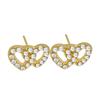 Love earrings, small and exquisite earrings, gentle and versatile temperament peach heart earrings, simple and full of diamond heart earrings