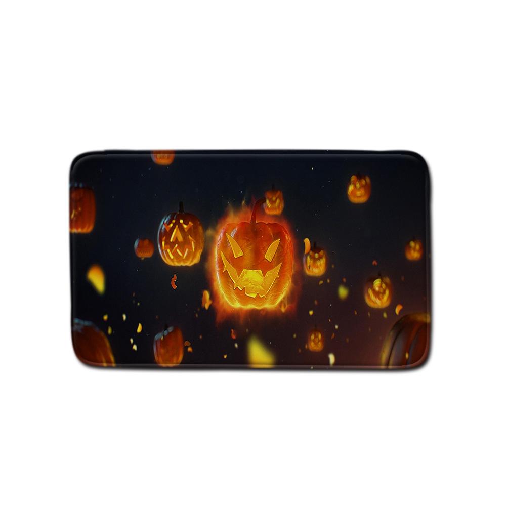 Halloween Bathroom Shower Curtain Floor Mat Combination Four-Piece Set Bathroom Toilet Carpet Door Mat