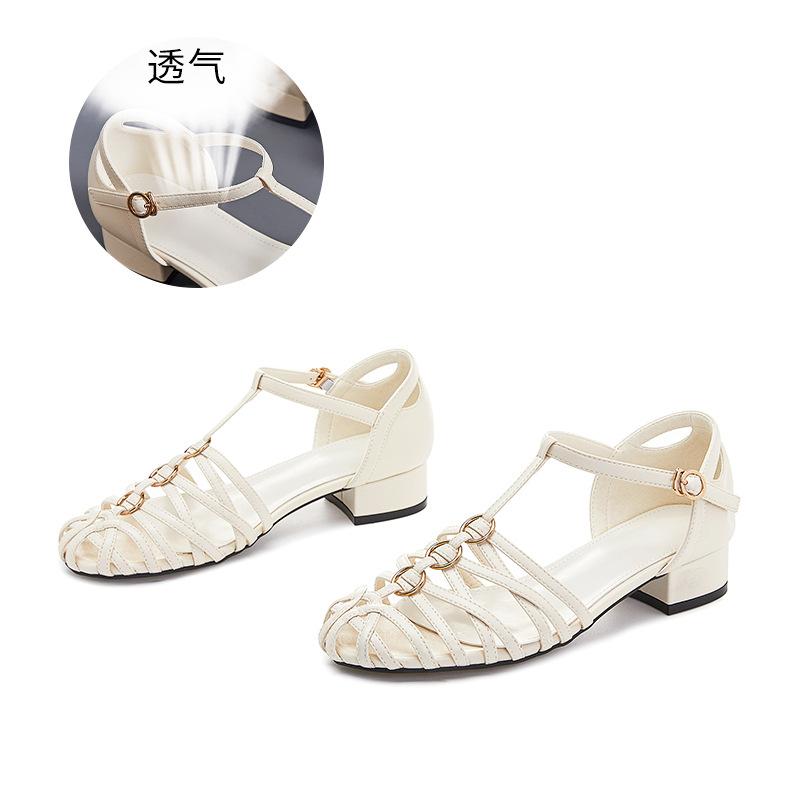 Baotou Woven Roman Sandals Women's 2025 Summer New Hollow Small Fragrant Sandals Casual Fashion Outer Women's Shoes