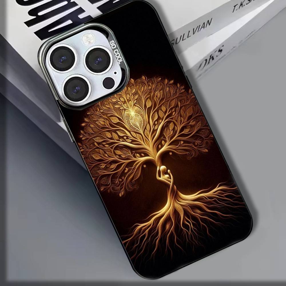 Tree of life Yggdrasil Phone Case For iPhone 16,15,14,13,12,11,8,7,Pro,Max,Plus,Mini,XS,SE Shockproof Matte Cover