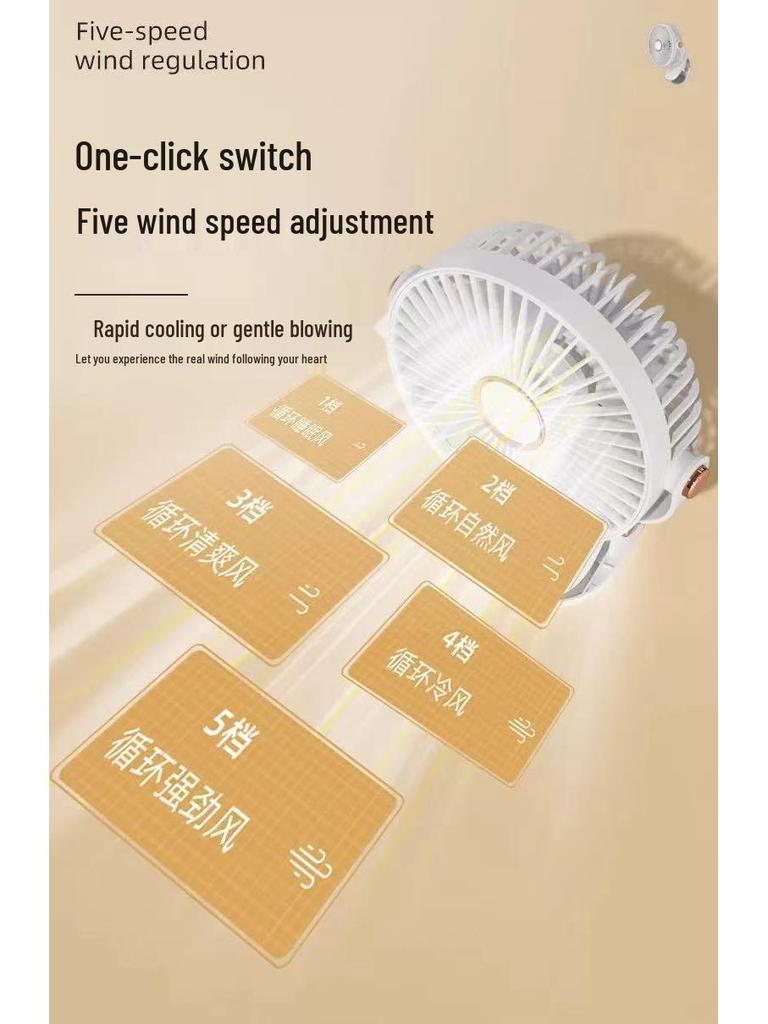 Portable Rechargeable Silent Night Light Mini Clip-on Fan for Desk, Dorm, Stroller, or Bed