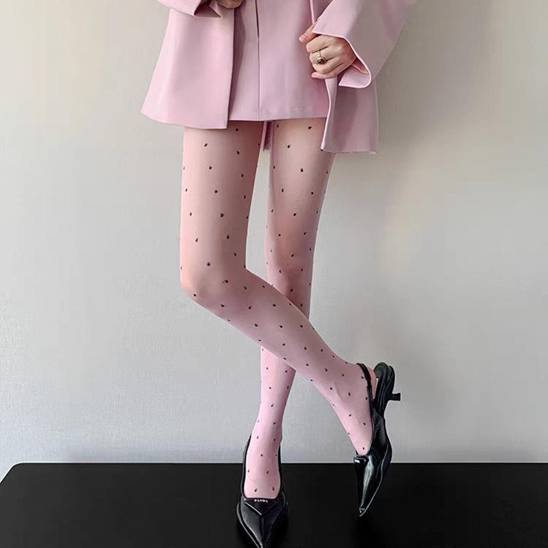 Y2K Lolita Retro Polka Dot Oil Glossy Pantyhose Women 10D Ultra Thin Transparent Underwear Shiny Sexy T-Crotch Tights Stocking