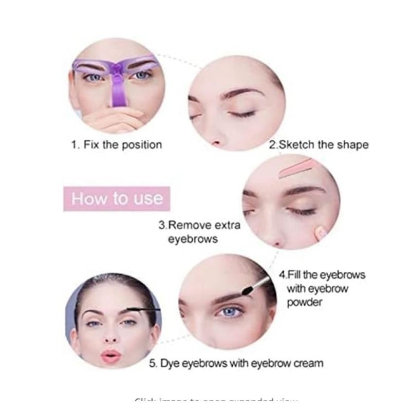 8pcs/set Eyebrow Shaping Template Helper Eyebrow Stencils Kit Grooming Card Eyebrow Defining Makeup Tools Mask