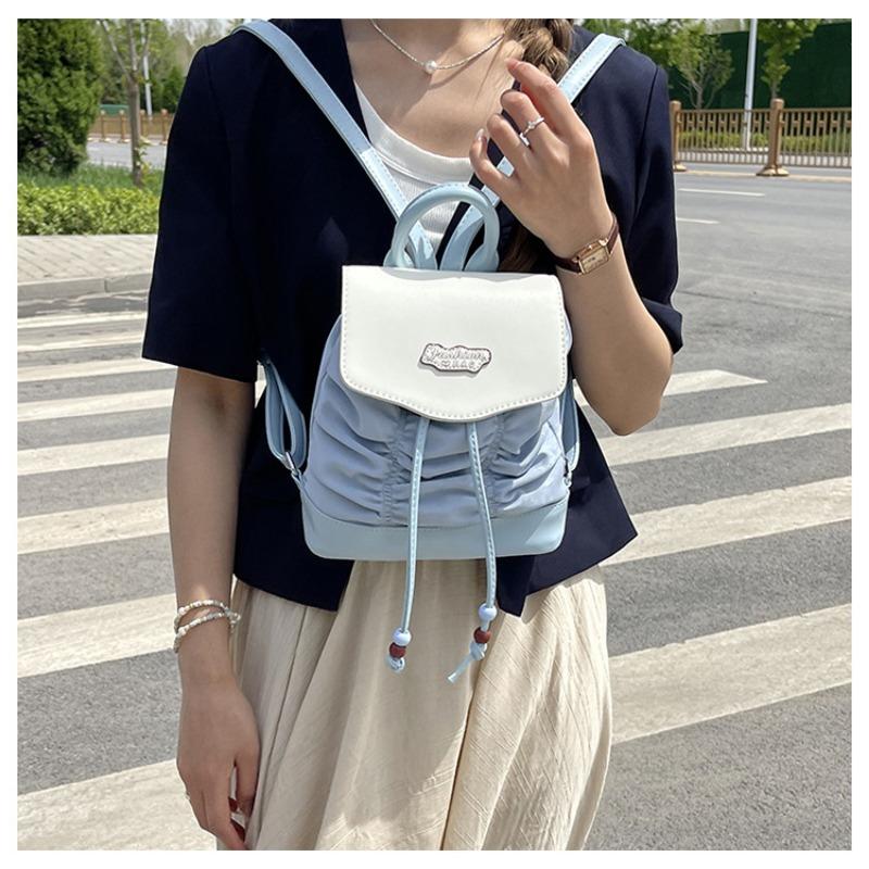 Fashion Backpack Women's Summer New Sweet Beautiful Women Niche High-end Pleated Women's Bag