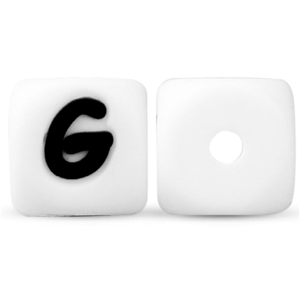 50Pcs/lot Silicone Bead Letters 12mm White Silicone Alphabet Beads DIY Bracelet Pacifier Chain Accessories For Jewelry Making