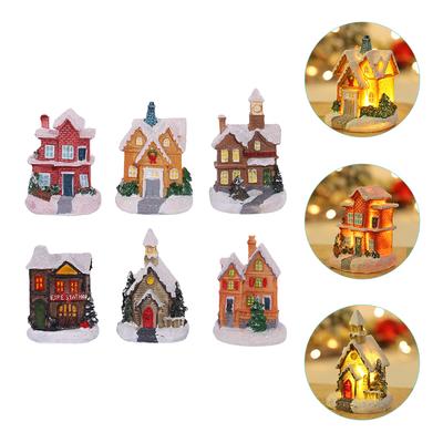 Vánoční ozdoba Sněhový dům Vesnické domky Pryskyřice Drobné Miniaturní Mikro Dekorace Svítící Zářící Vánoční
