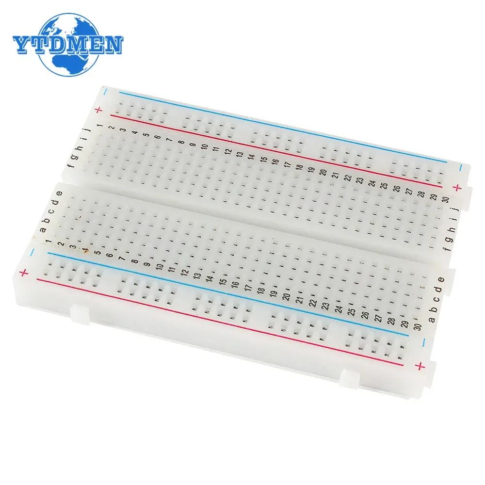 1PCS Breadboard 400 Tie Points Solderless Prototype PCB Universal Test Protoboard Bread Board White Transparent for Arduino