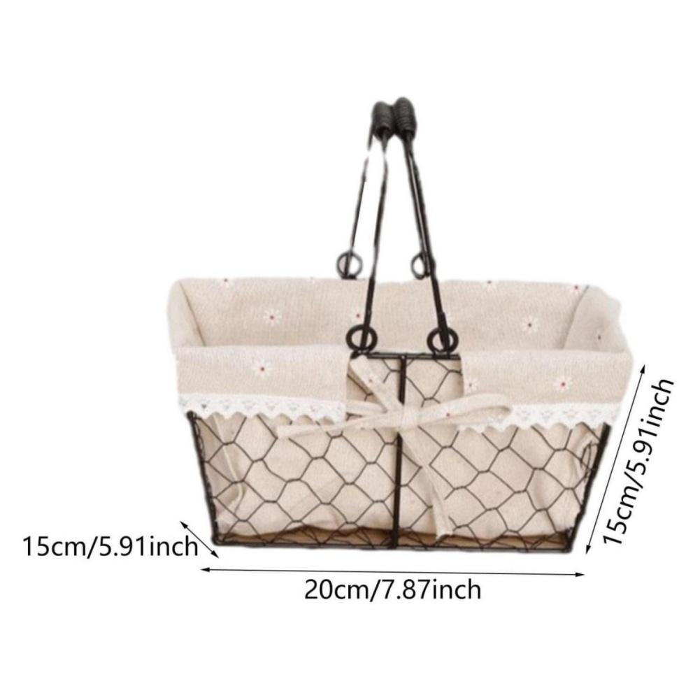 

Кошик для зберігання кованого заліза Настільний кошик для зберігання різних закусок