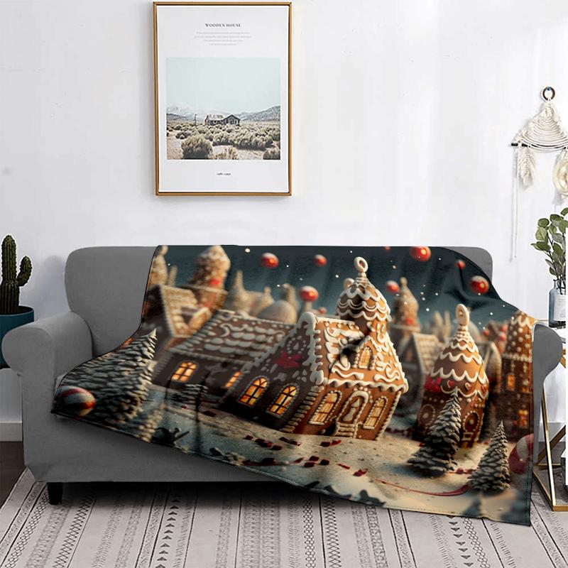 Home Decoration Plush Throw Sofa Blanket Bedspread Bed Fluffy Soft Blankets Decor Plaid Modern Halloween Merry Christmas Winter