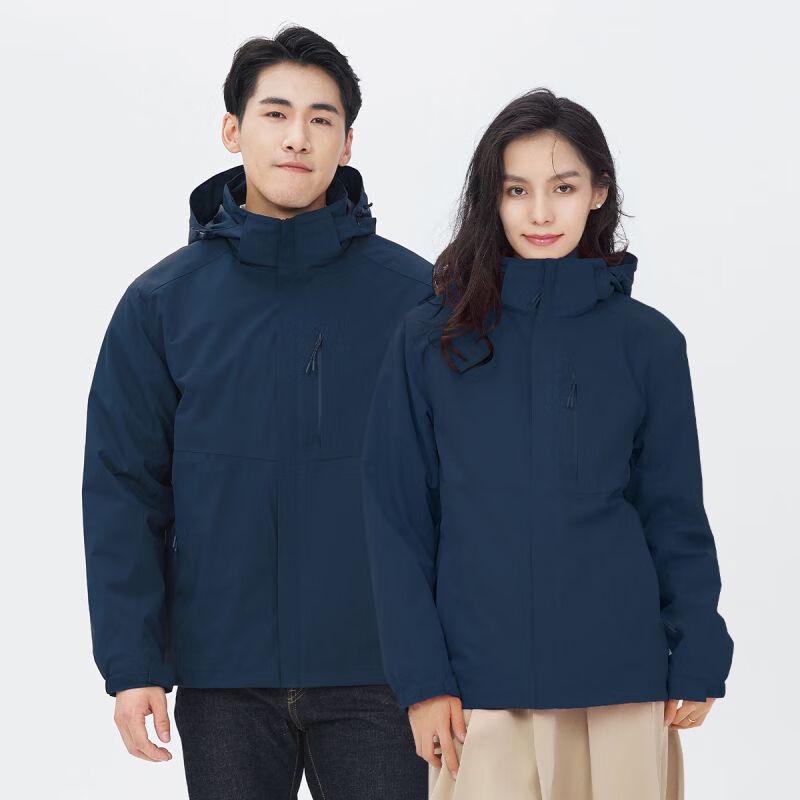 FENGXUN Unisex 3-in-1 Outdoor Winter Jacket with Fleece Liner 2XL