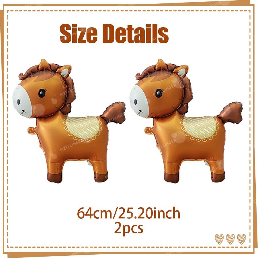 Cartoon Cute Styling Pony Balloon Horse Aluminum Film Balloon for Farm Party Photography Props Birthday Decoration