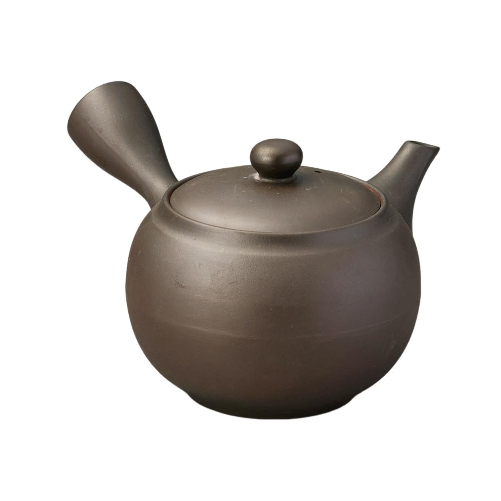 

Ale-net Teapot, 17 x 15 x 10 cm, 500cc, Black Clay Teapot (3-go Capacity), Flat Strain, Ceramic, Tokoname Ware, Made in Japan, Stylish
